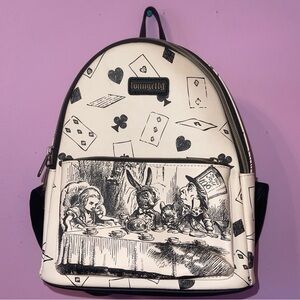RARE Loungefly Alice In Wonderland Backpack BAM Mad Hatter Lewis Carroll Tea
